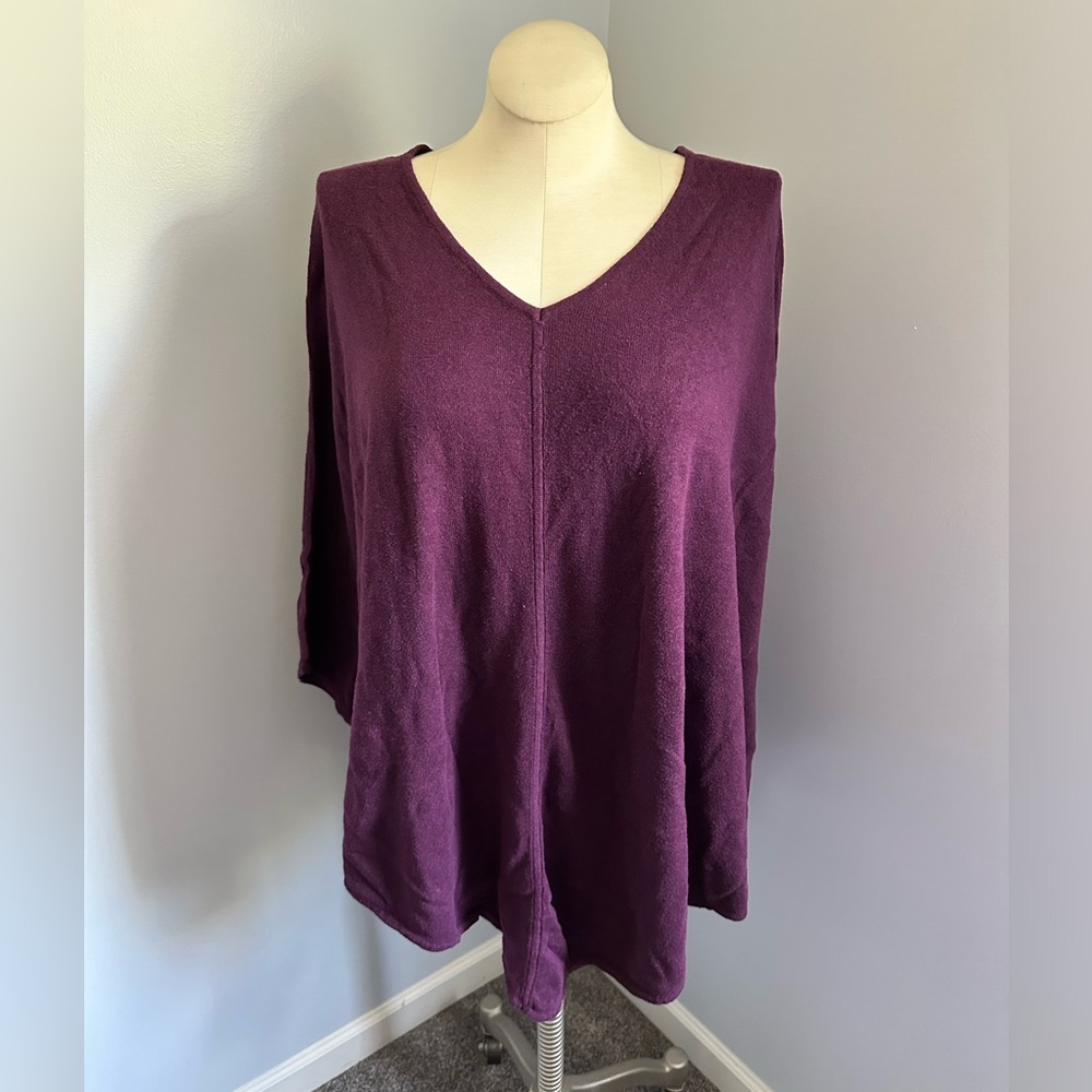 Melissa McCarthy Seven7 Maroon Sweater Cape Size 1x